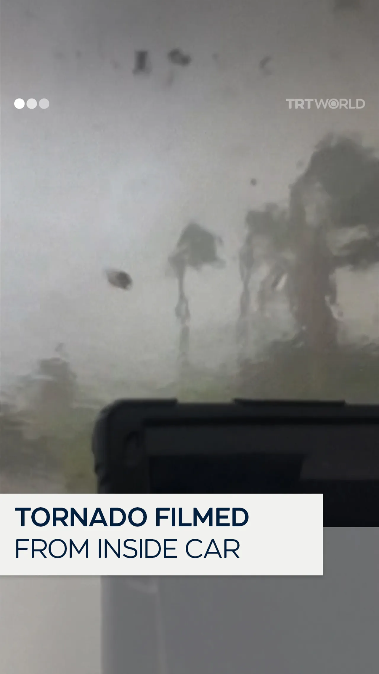 Tornado filmed from inside car